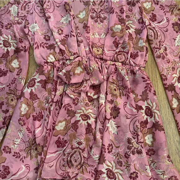 Misa Los Ángeles Kaia Floral Pink Bell Sleeve Dress small above the knee casual - Picture 5 of 10